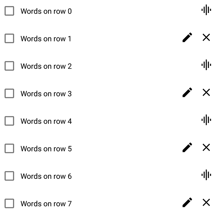 alternating row icons