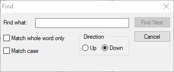 default Find dialog