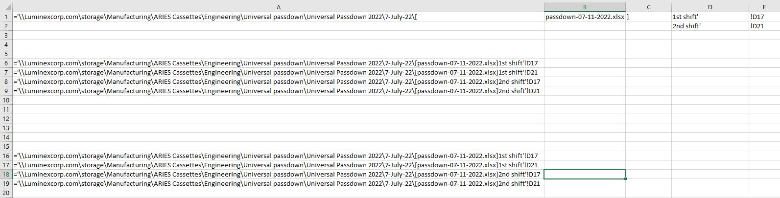 The Data sheet values