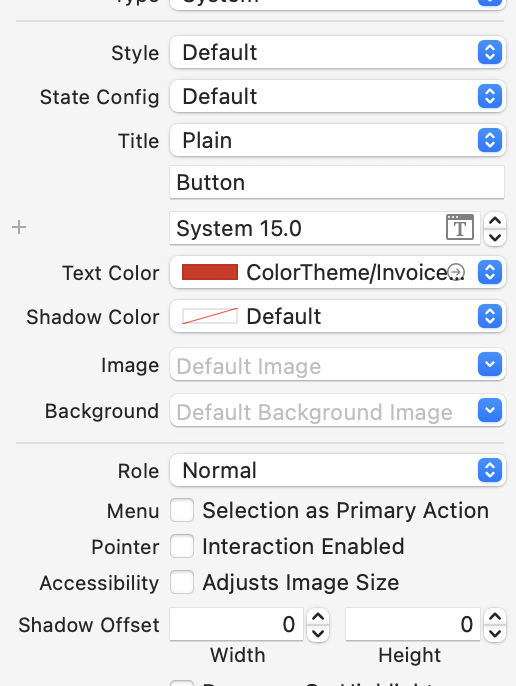 Interface Builder options of Style "Default"