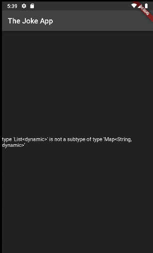 Flutter error