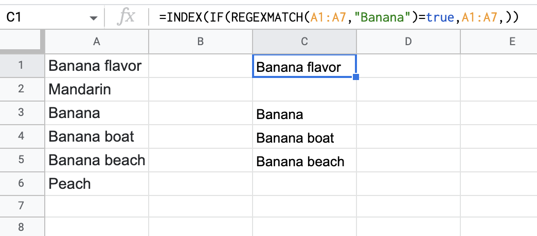 filter using regexmatch