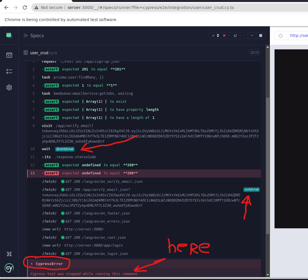Cypress error