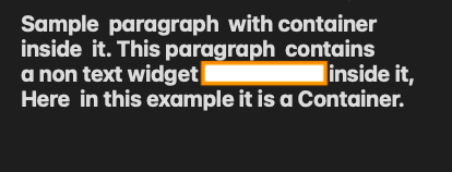 Container inside text