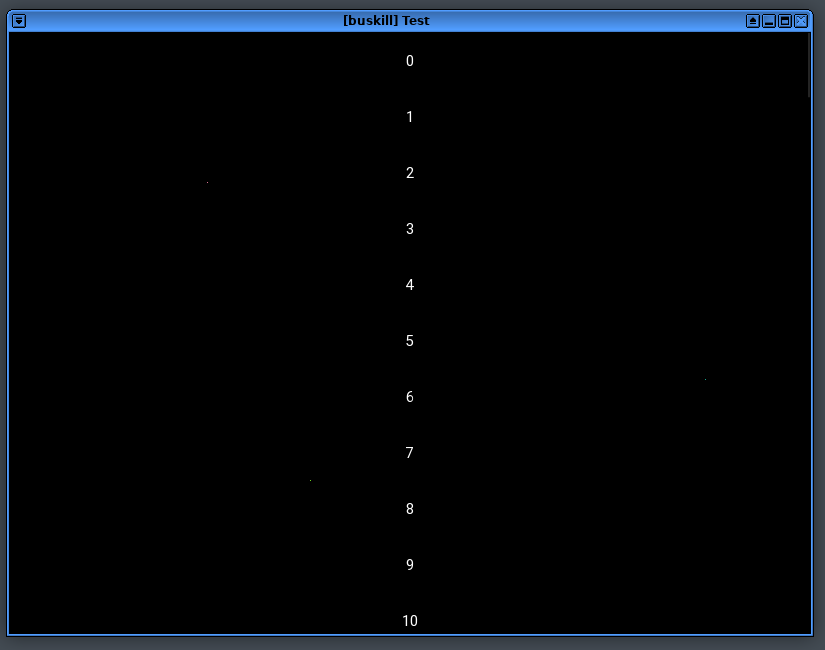 screenshot of the official documentation's demo showing a bunch of labels numbered "0" - "90" displaying in a scrollable window with white text and black background