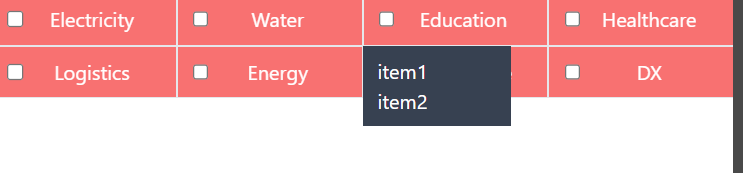 Dropdown output