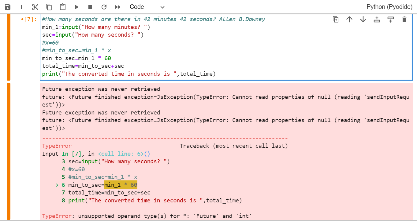 Received error on converting min_1 variable to int(min_1) in line 6