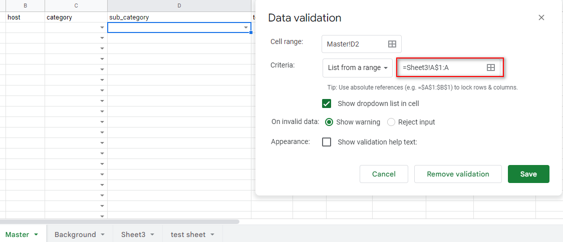 Data validation