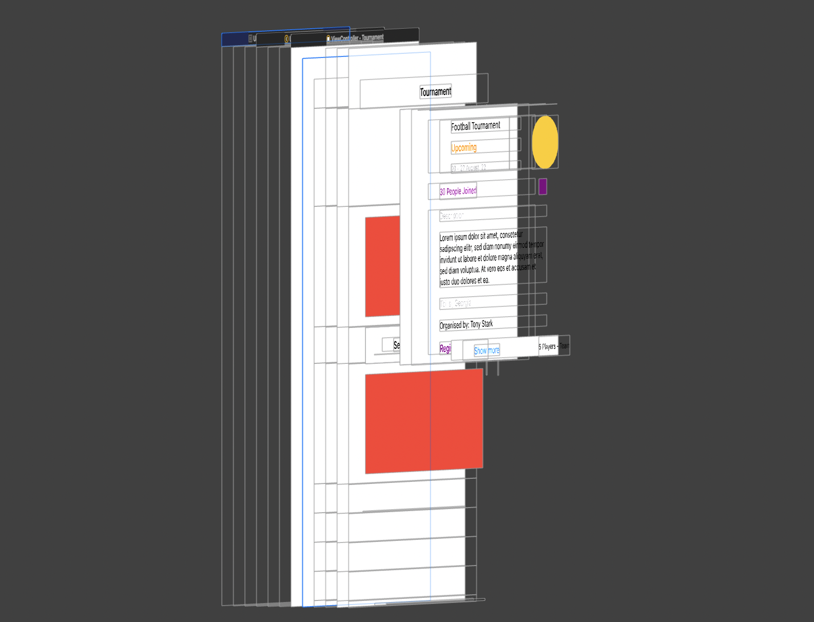 Debugger view, before scroll