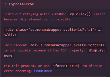 Cypress Error