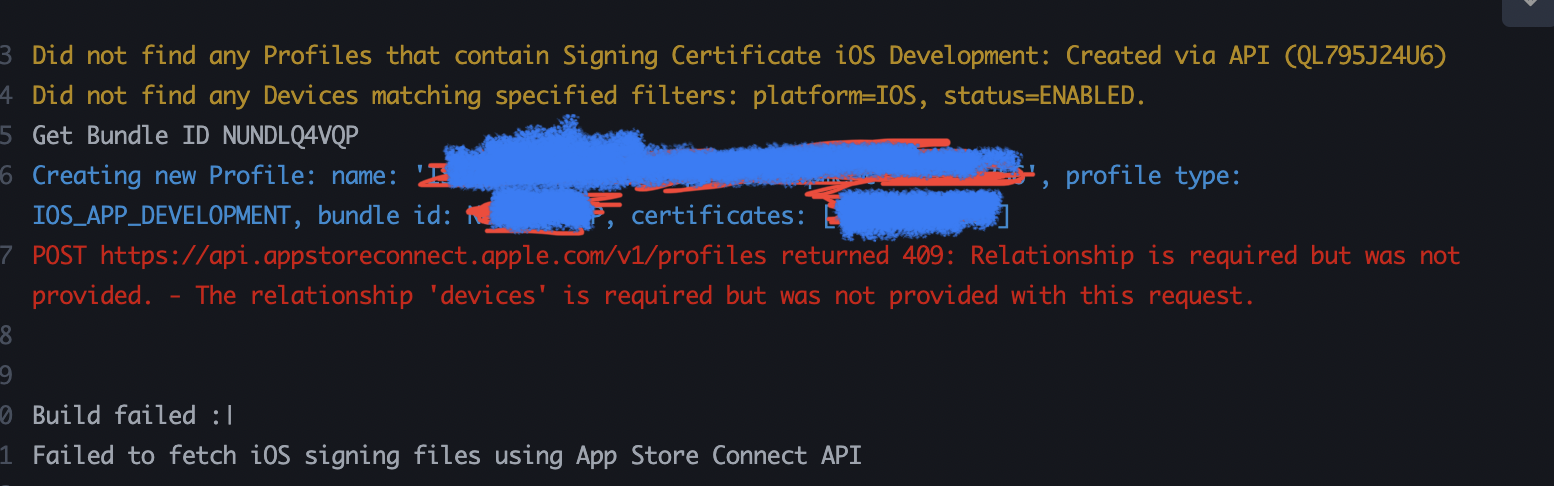 IOS build fail