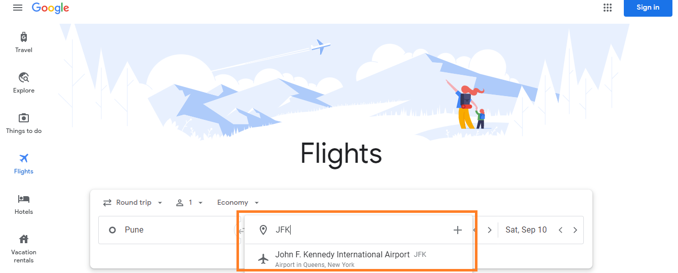 GoogleFlightsDestination