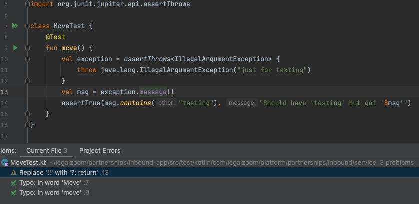 IntelliJ screenshot