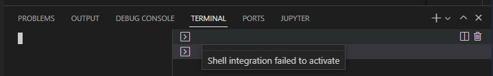 Resulting in the shell integration failed to activate error