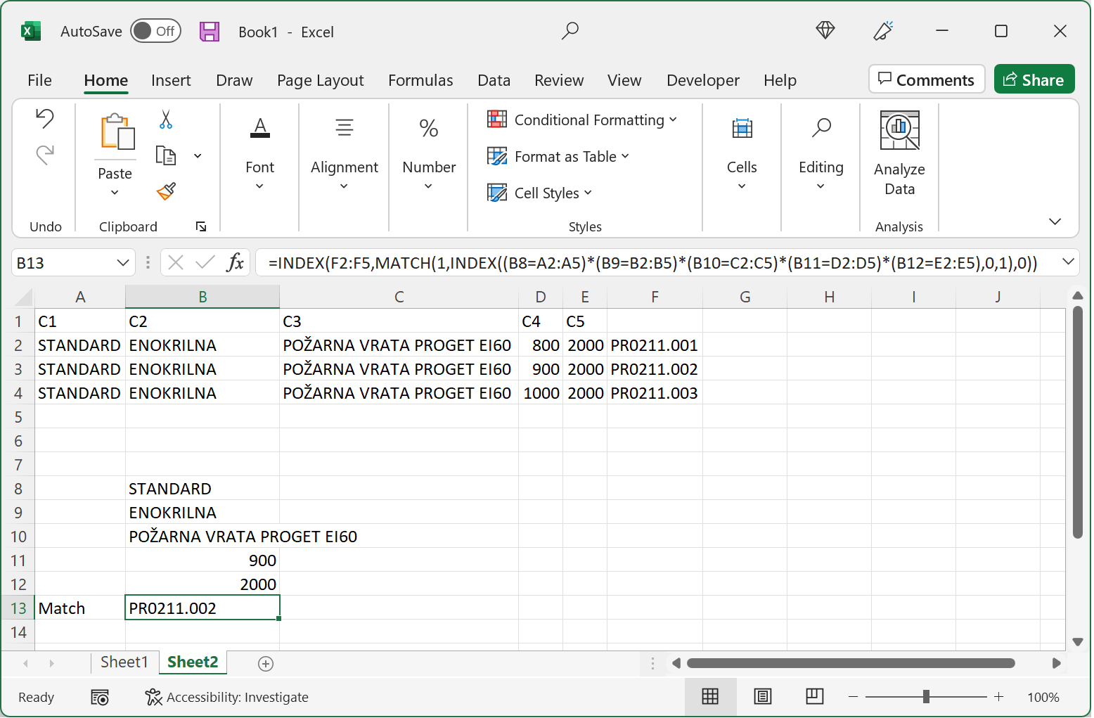 Index Match Example