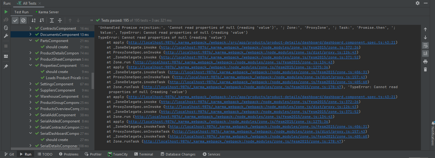 Picture shows that all tests were successful even though there were errors