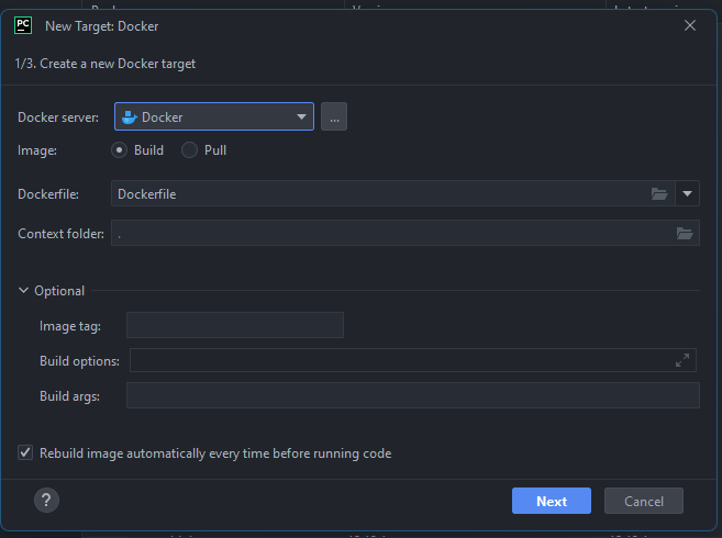 PyCharm settings dialog