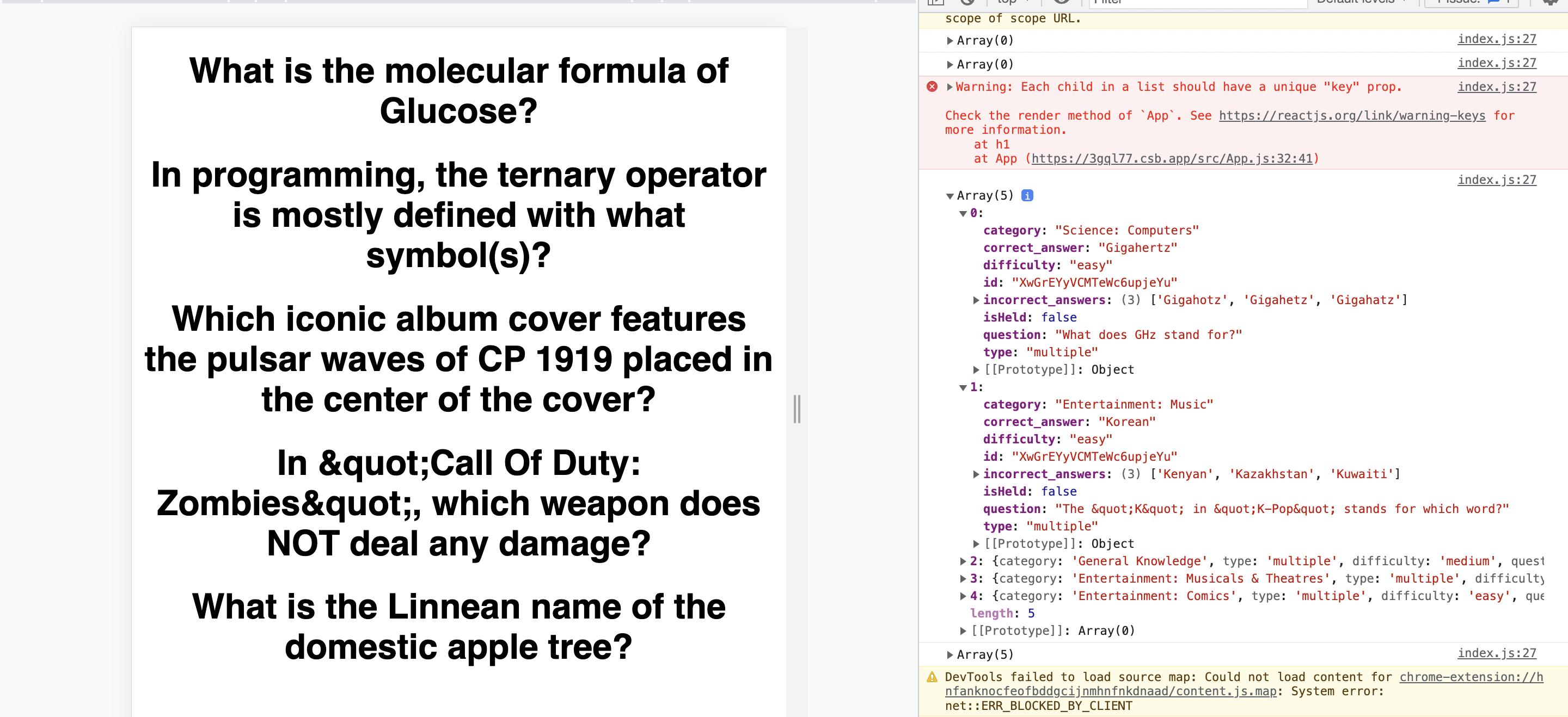 the console and objects having the same id