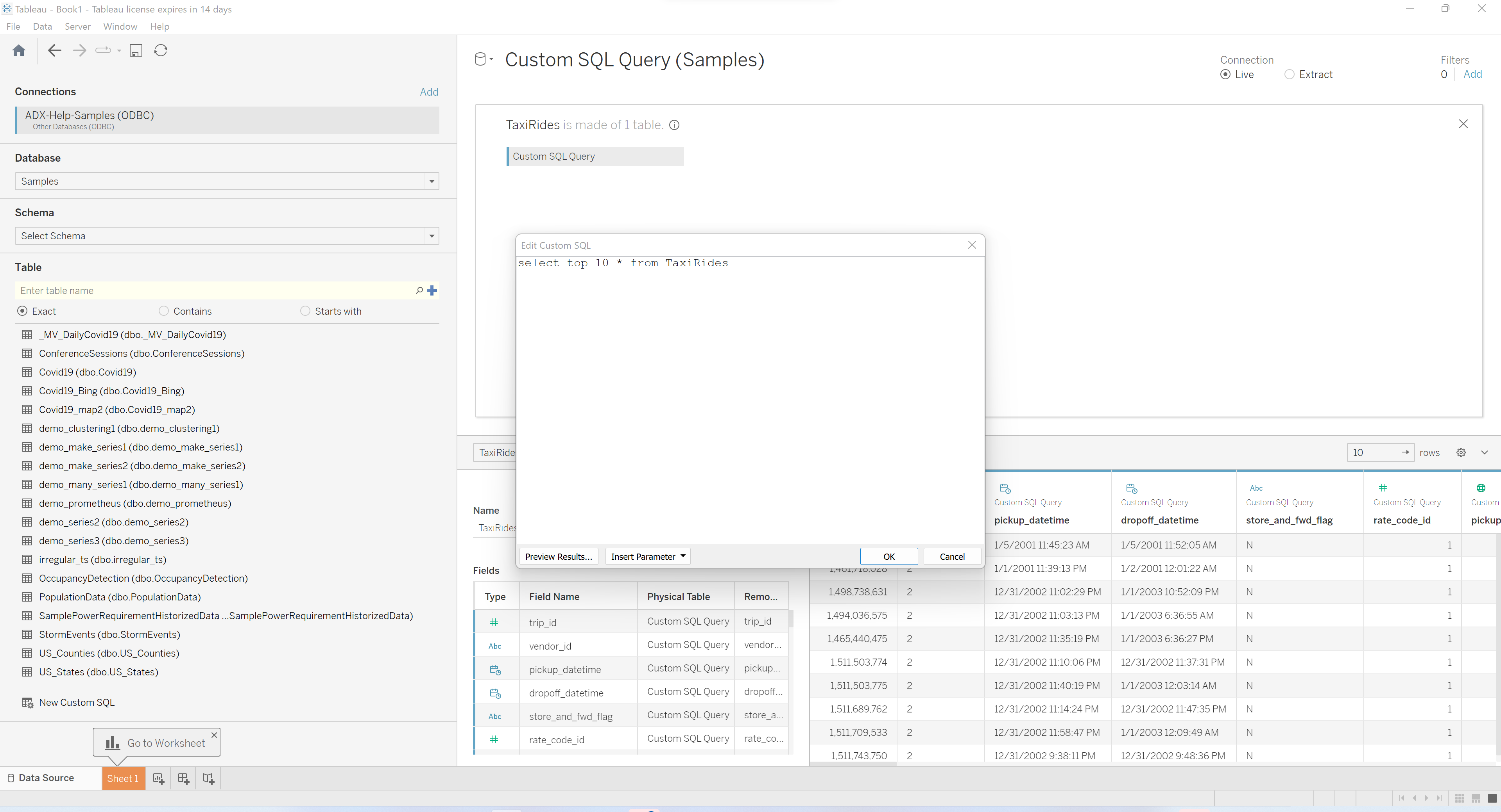 New Custom SQL