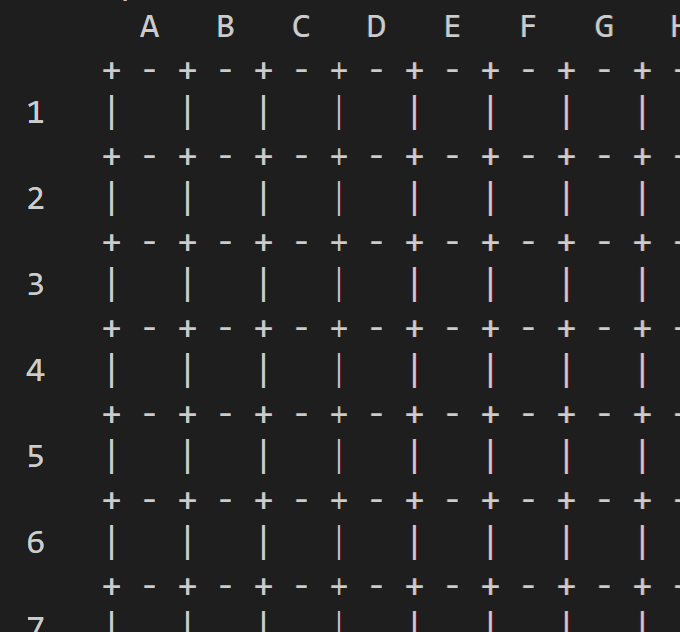 Empty player grid