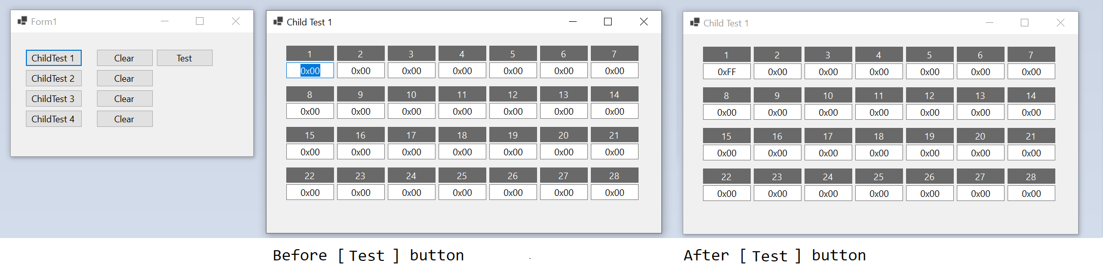 before and after test