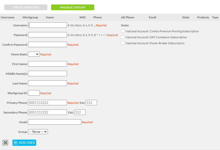 Where I am trying to input data