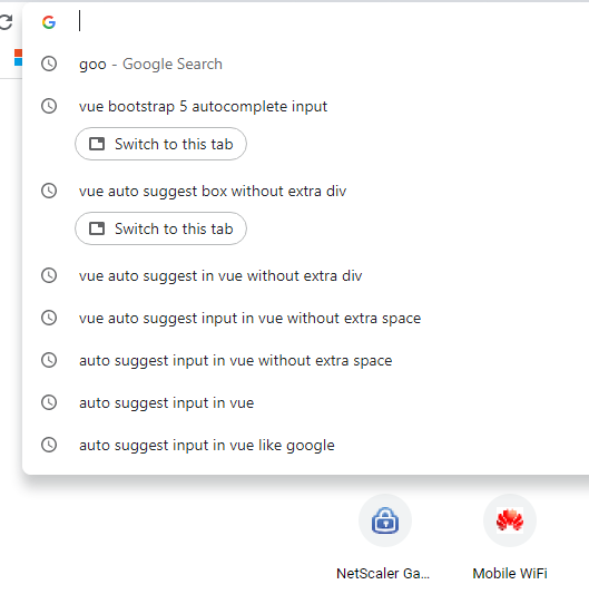 google chrome search bar