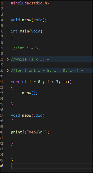 Function reference at top for compiler