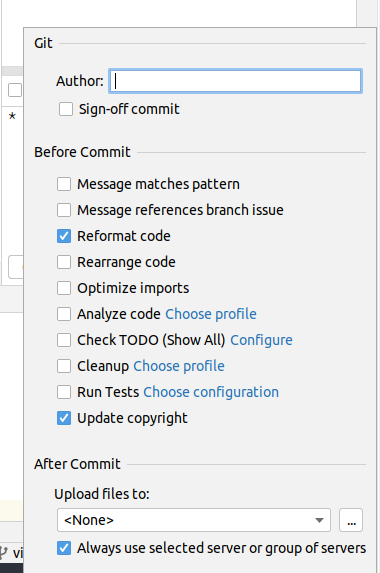 Commit Dialog