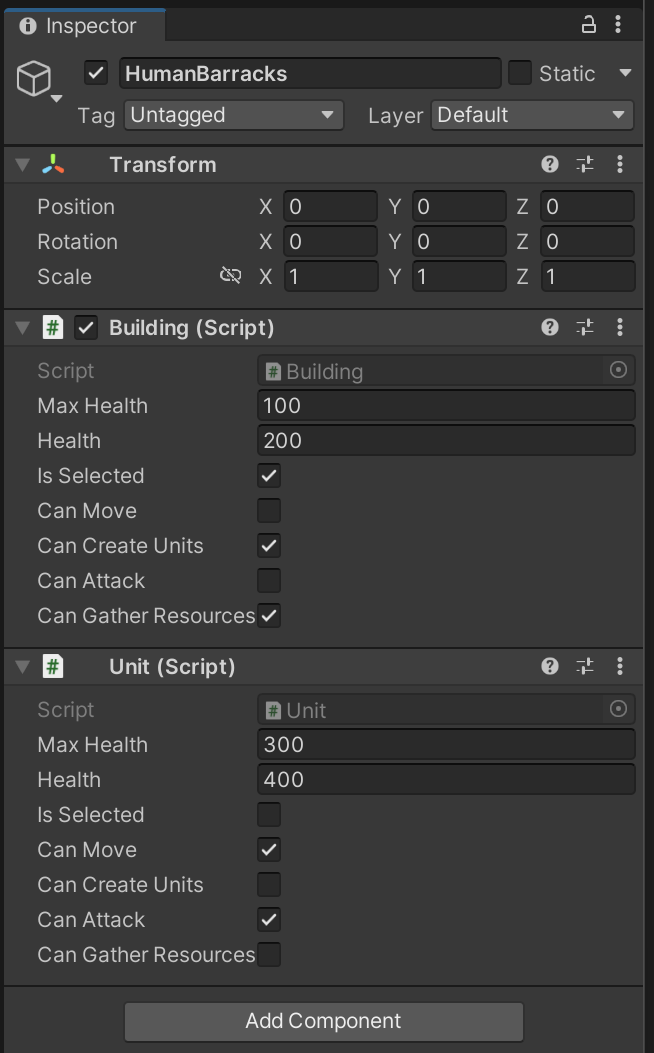 Two Components With Separate Values