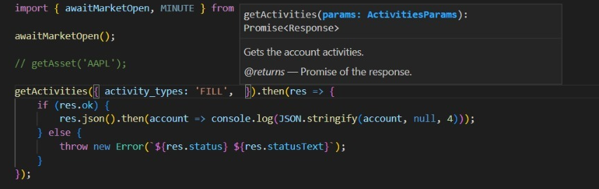 Intellisense in VSCode