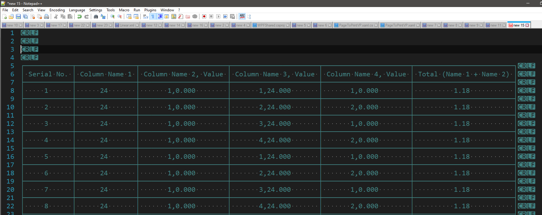 Actual input/output displayed in Notepad  