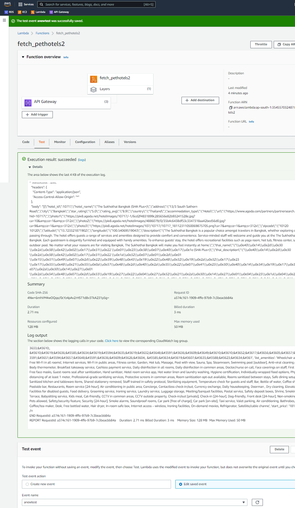 AWS Console Working test