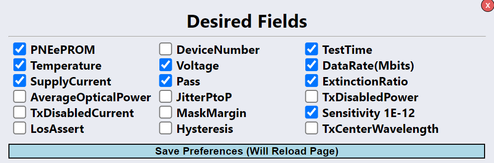 Fields menu, wanting to save preferences