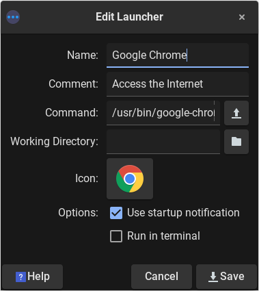 Edit Chrome Launcher