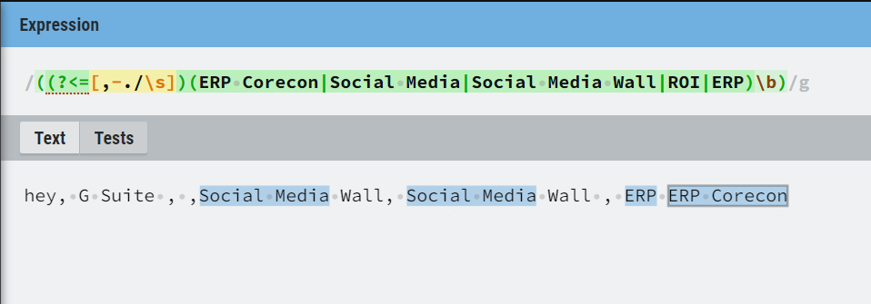 As seen here, the keyword Social Media was already matched so Social Media Wall is not being matched, Although it's different with the case of ERP as ERP and ERP Corecon both are matched.