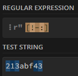 from regex101.com, characters coloured blue are >a match