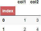 df cell with index name