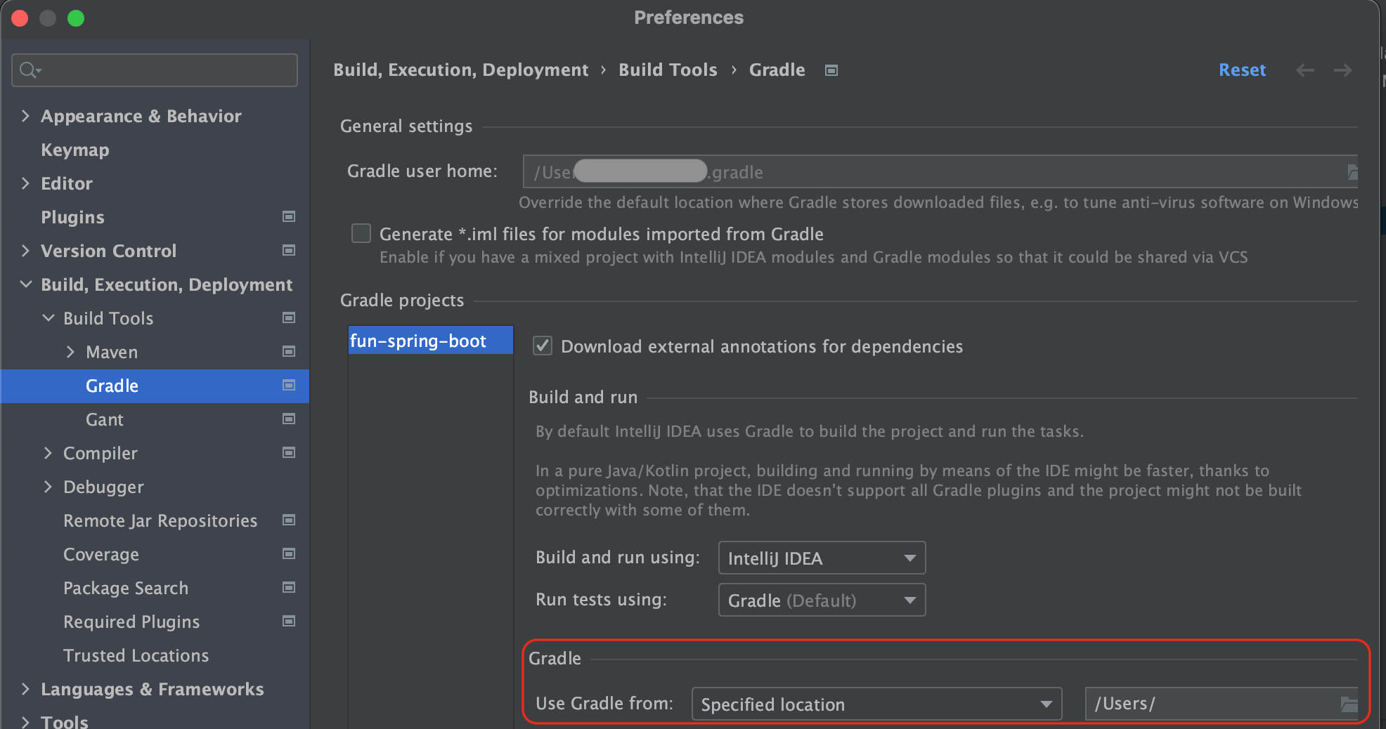 point to a directory without Gradle binaries