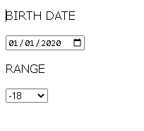 When Typing BirthDate It Must Select the age range