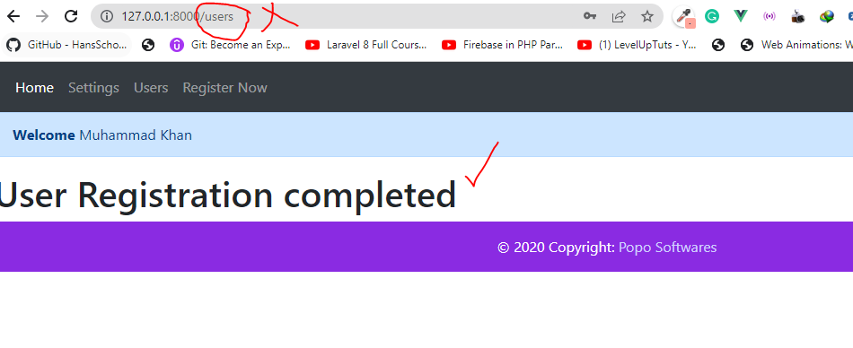 See On submit content of regComplete component is being shown but link is still users