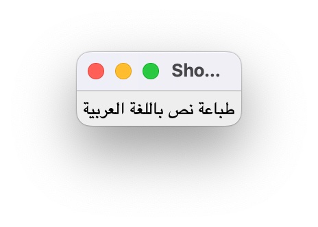 screenshot of Arabic text appearing correctly within a GUI window