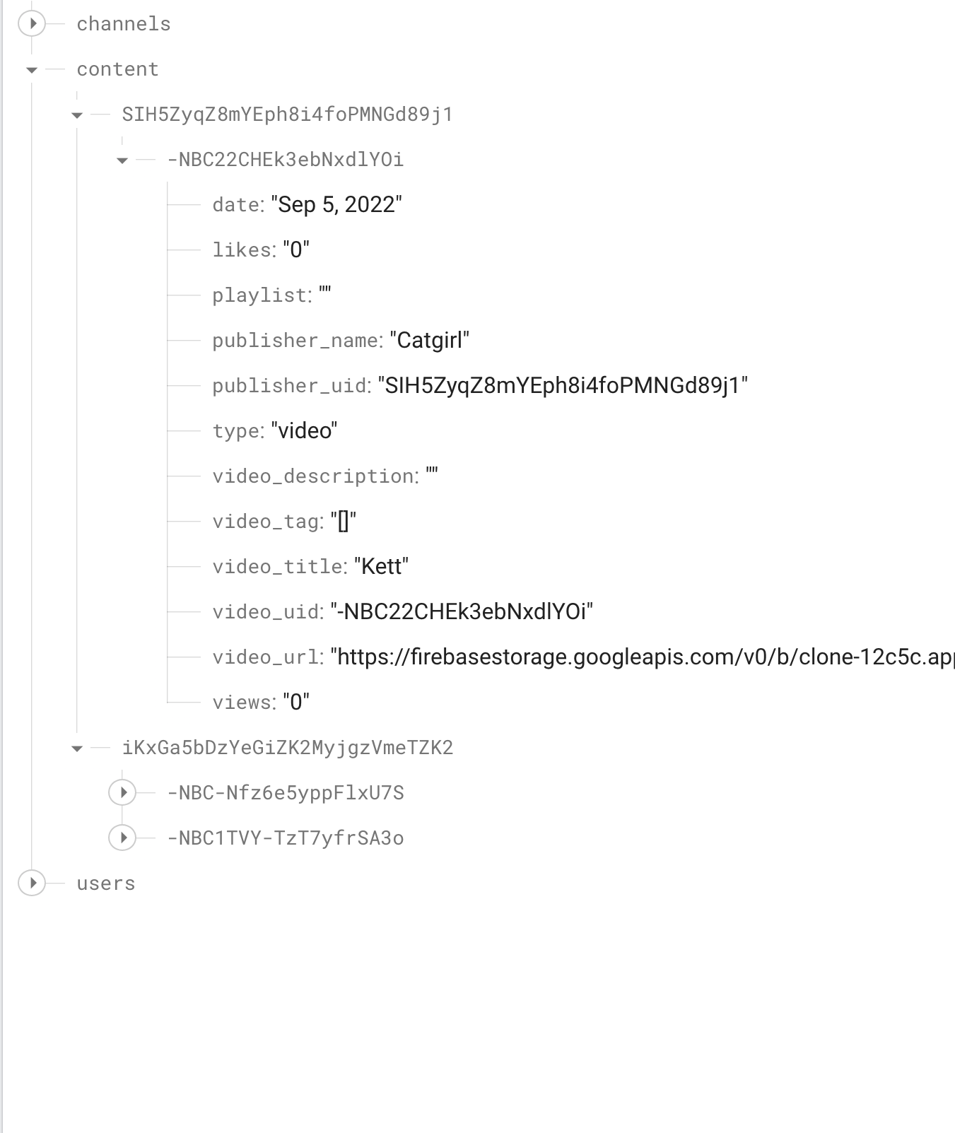 Database structure