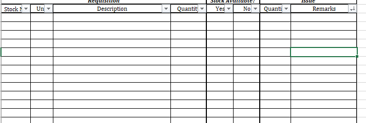 worksheet "RIS" and table named "Items"