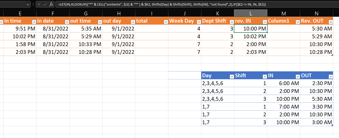 excel example