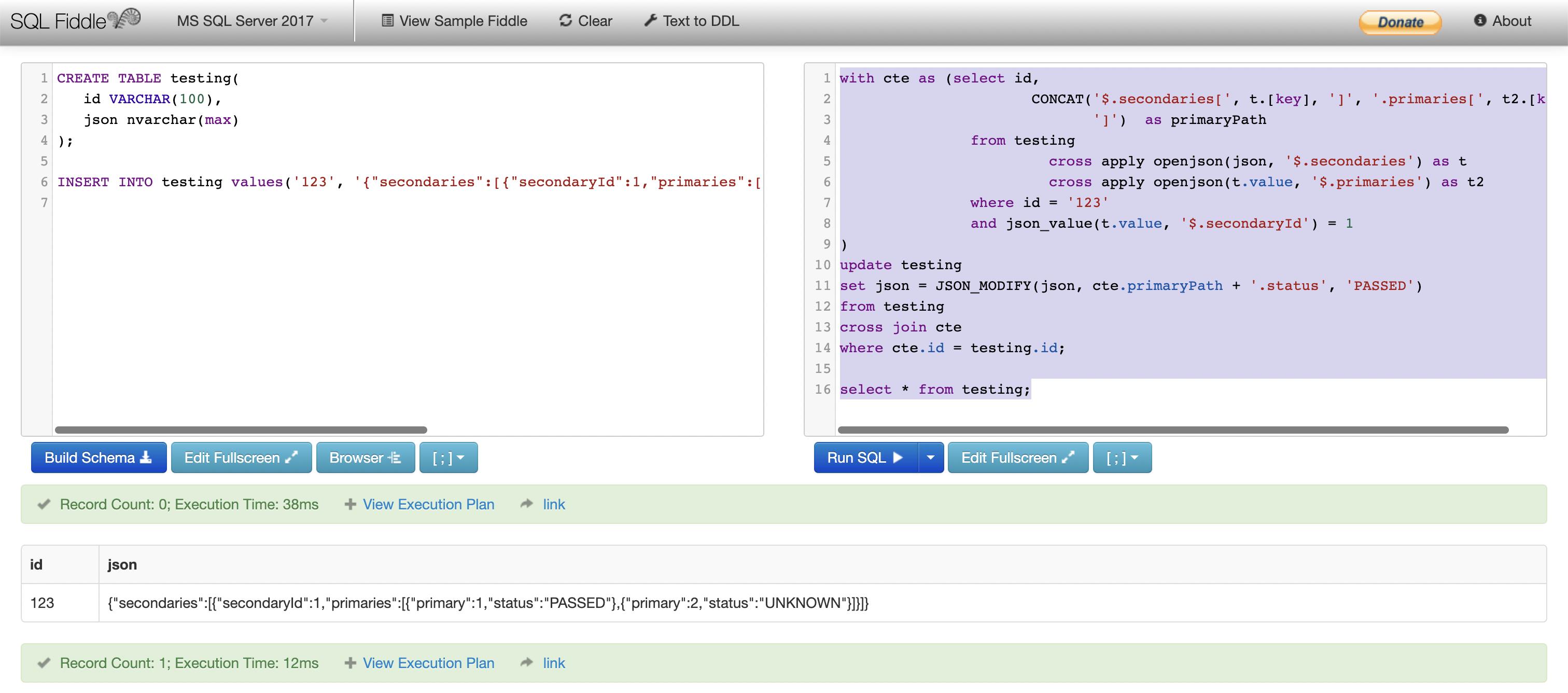 SQL Fiddle