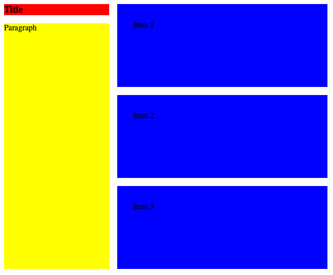 A 4 row layout using grid-template-areas.