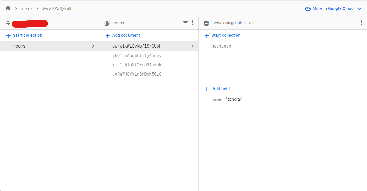 Firestore data/schema