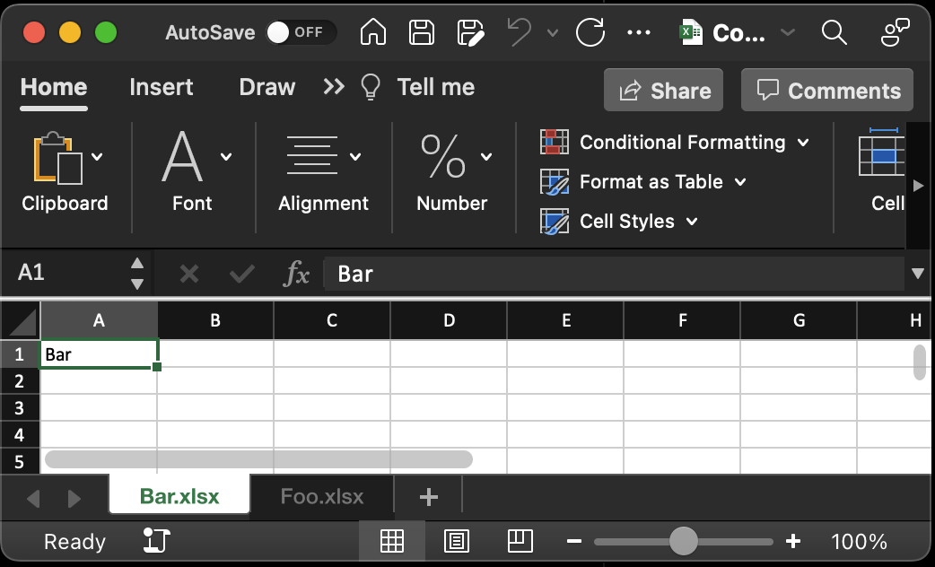 Final result workbook