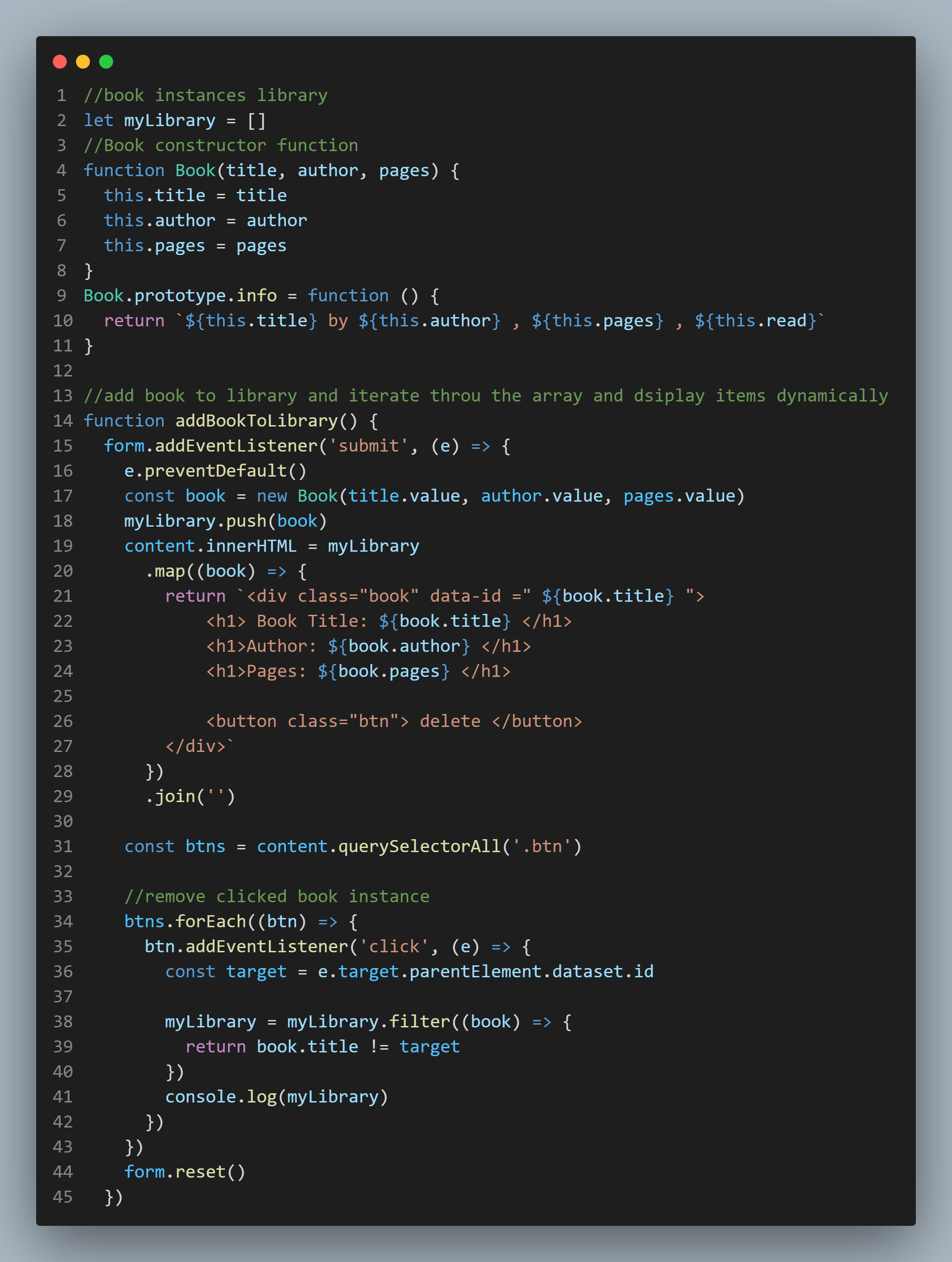 sample of my code